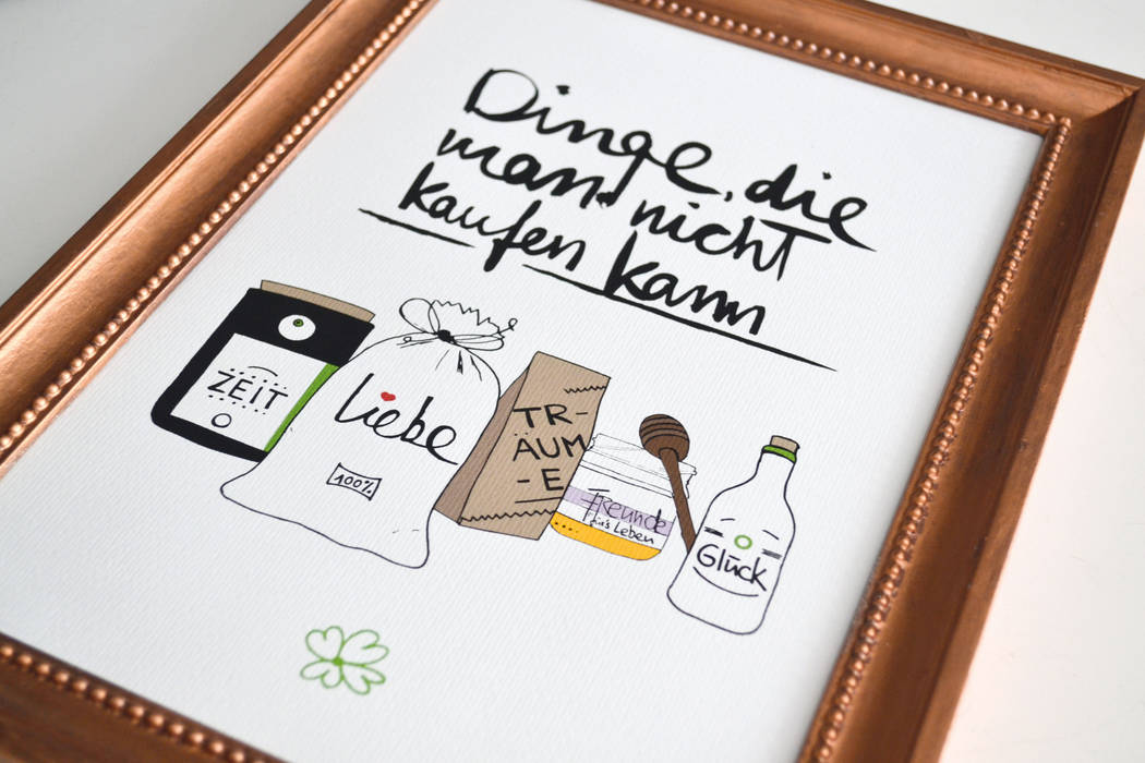 Kunstdruck „dinge die man nicht kaufen kann“ formart zeit für schönes