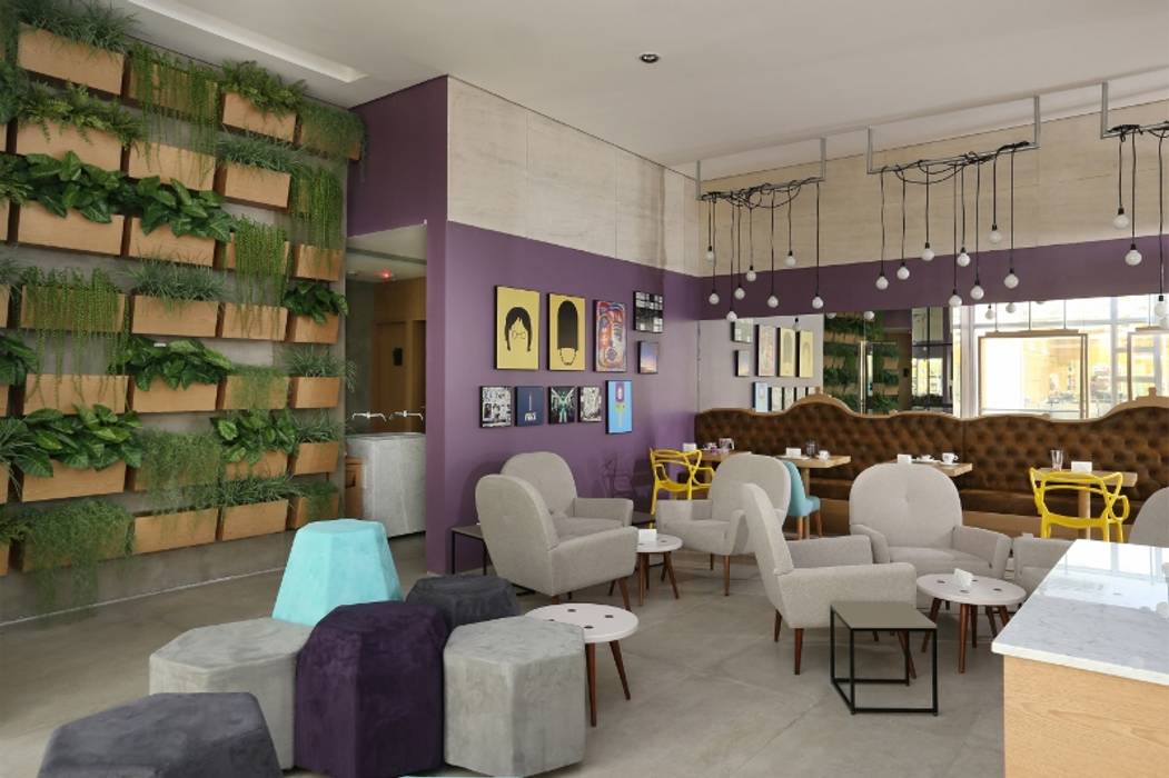 Mandril Arquitetura + Interiores - Sofá Café Mariana Orsi Fotografia Espaços comerciais Espaços gastronômicos