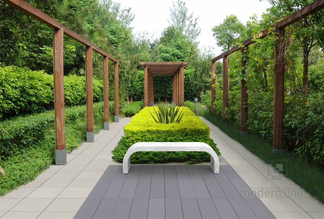 Betonowe ławki., Modern Line Modern Line Nowoczesny ogród