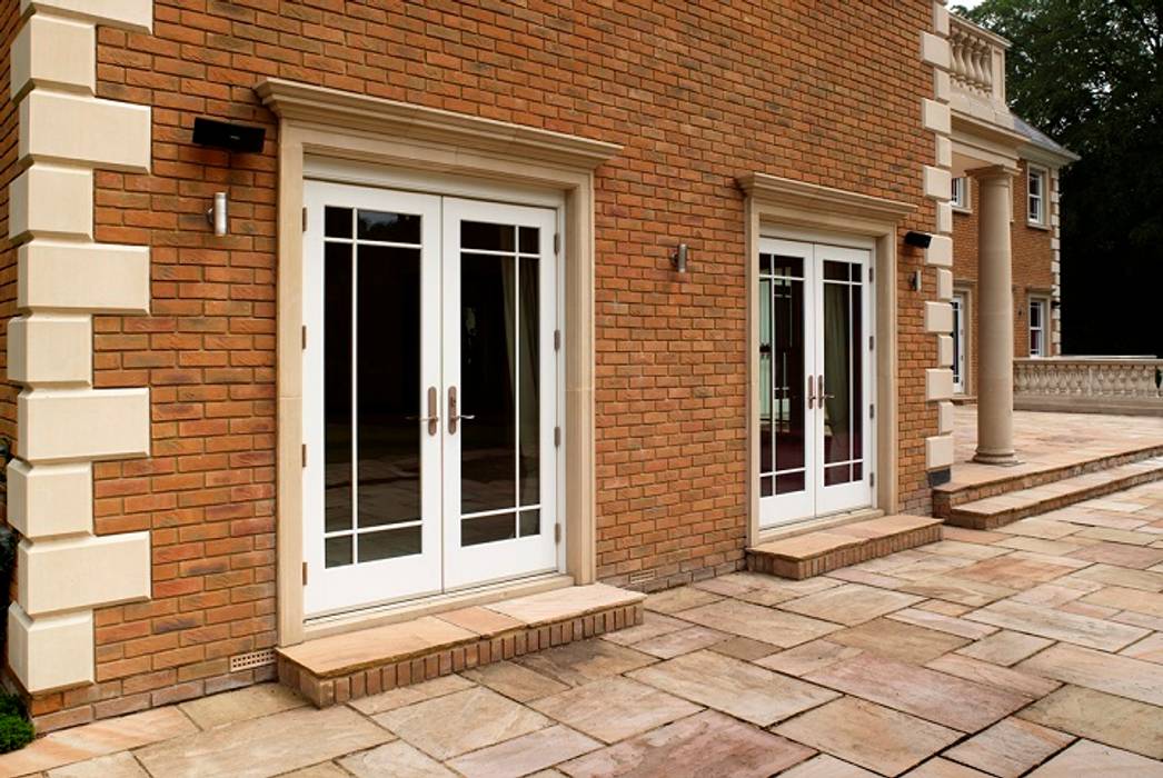 Aluminium Clad Wod French Doors Marvin Windows and Doors UK Cửa sổ gỗ