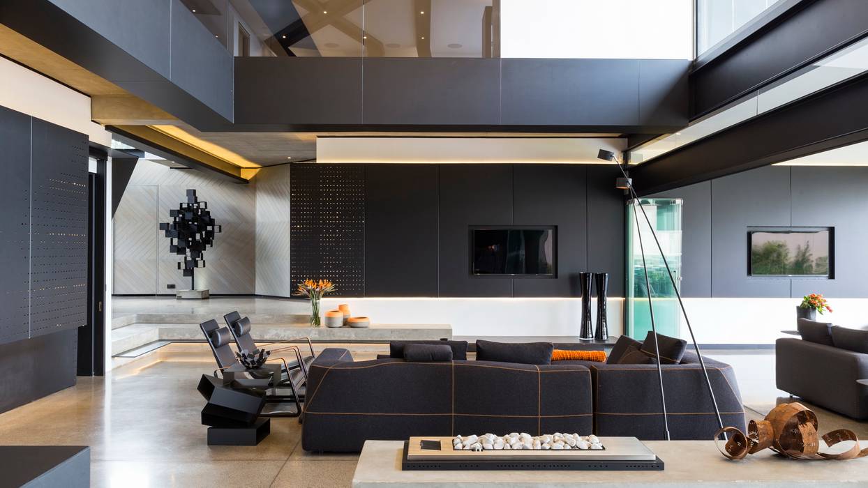 House in Kloof Road , Nico Van Der Meulen Architects Nico Van Der Meulen Architects Modern Living Room