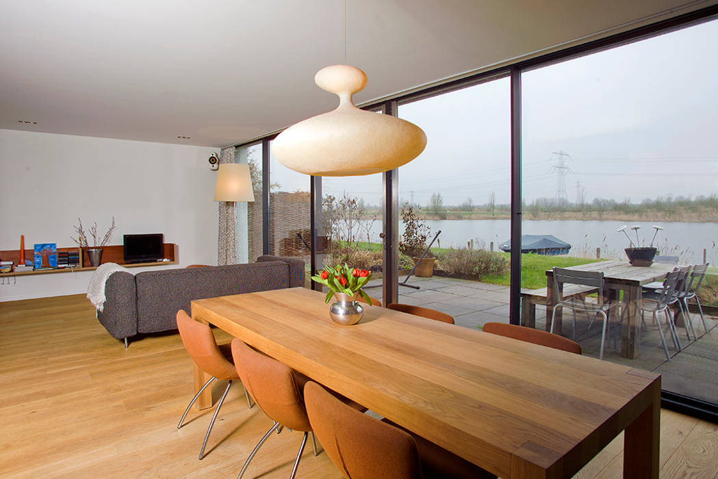 Villa de Waard Mensink, IJburg Amstrdam, KENK architecten KENK architecten Phòng ăn phong cách hiện đại