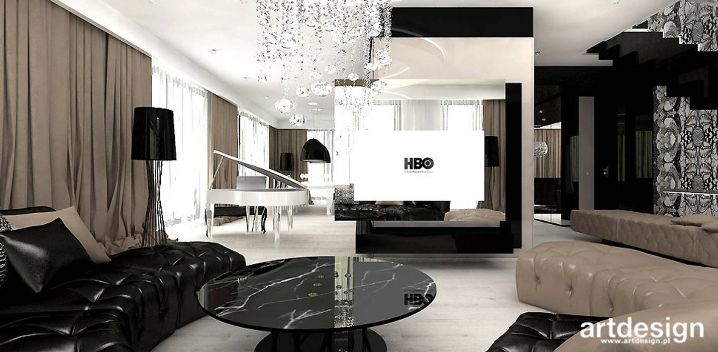 ANGEL WINGS | wnętrza luksusowego apartamentu, ARTDESIGN architektura wnętrz ARTDESIGN architektura wnętrz Modern living room