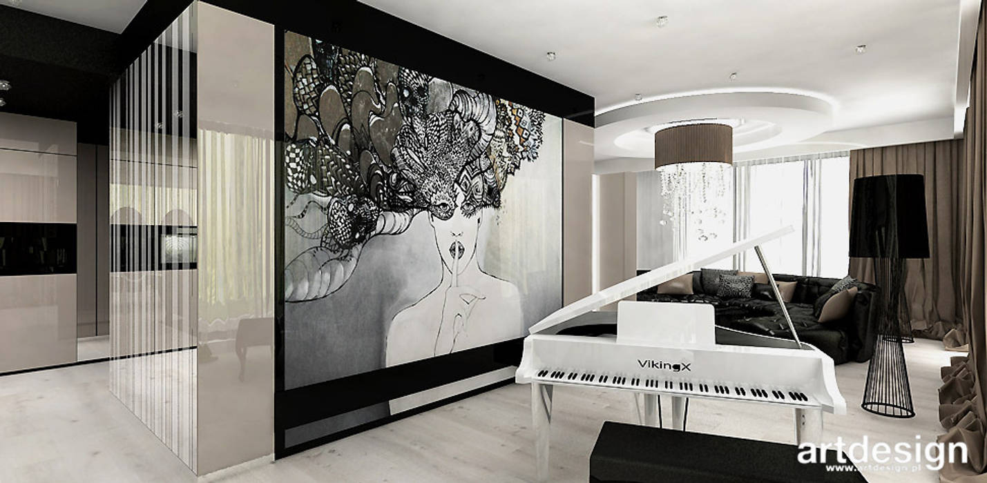 ANGEL WINGS | wnętrza luksusowego apartamentu, ARTDESIGN architektura wnętrz ARTDESIGN architektura wnętrz Salon moderne