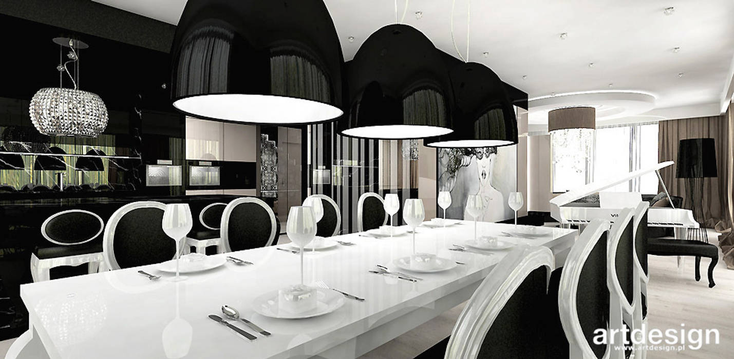 ANGEL WINGS | wnętrza luksusowego apartamentu, ARTDESIGN architektura wnętrz ARTDESIGN architektura wnętrz Modern dining room