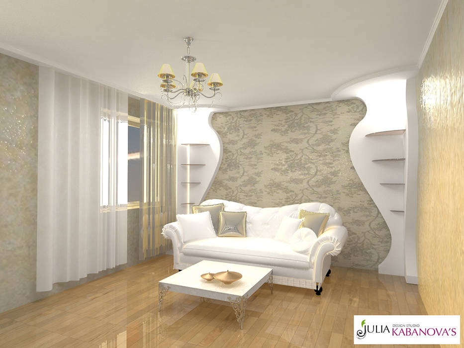 Дизайн проект на ул.Таганской, JULIA KABANOVA's DESIGN STUDIO JULIA KABANOVA's DESIGN STUDIO Classic style living room