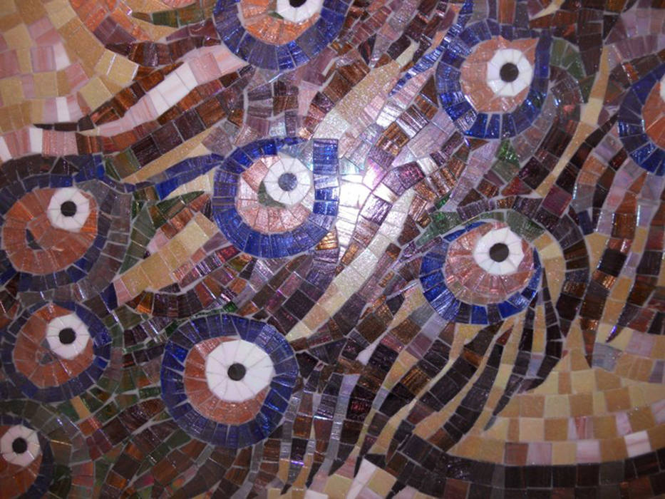 мозаичное панно в санузле -фрагмент JULIA KABANOVA's DESIGN STUDIO