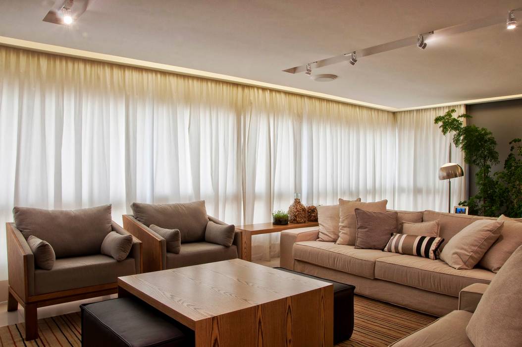 O melhor de dois mundos, Leticia Sá Arquitetos Leticia Sá Arquitetos Modern living room