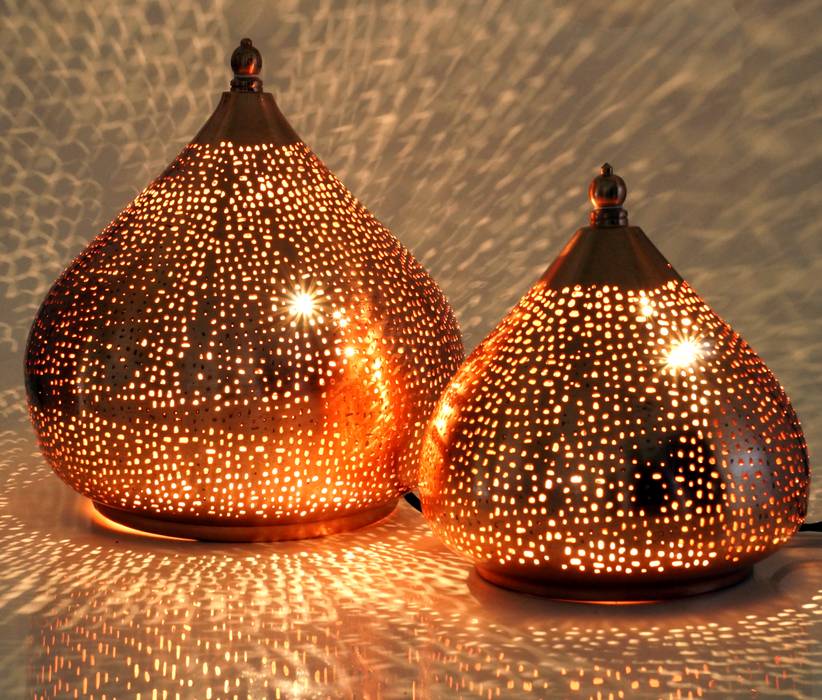 Orientalische Weihnacht - Leuchten aus Kupfer, Metall und Papier, Guru-Shop Guru-Shop Chambre originale Cuivre / Bronze / Laiton Eclairage