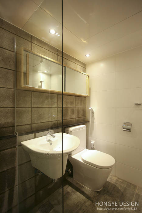 인더스트리얼 느낌의 30평 아파트 인테리어, 홍예디자인 홍예디자인 浴室