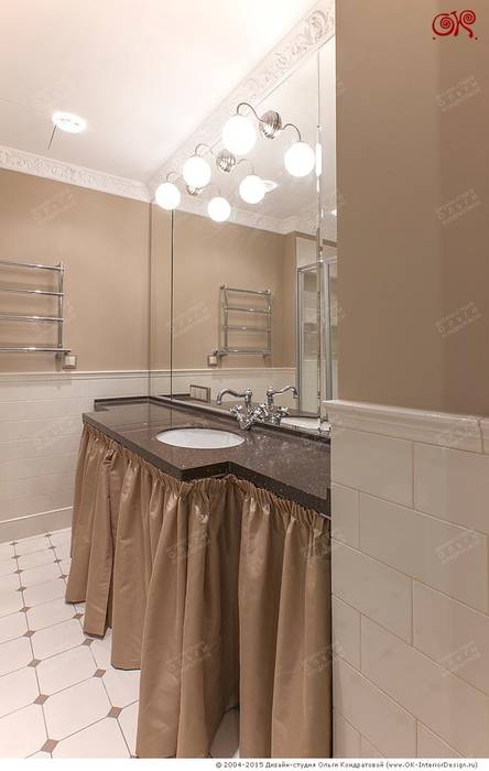 Ремонт ванной комнаты в квартире на Остоженке Дизайн студия Ольги Кондратовой Ванная в классическом стиле