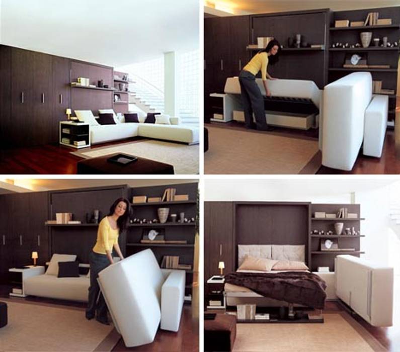 Transforming-luxury-sofa-bed lookingstudio Salones modernos Madera Acabado en madera Salas y sillones