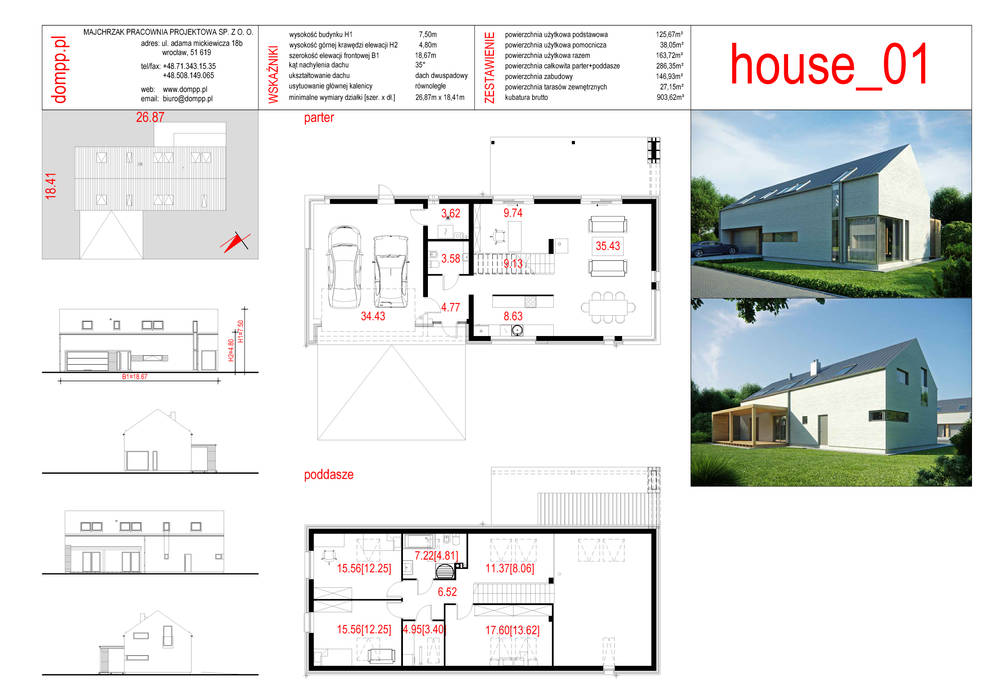 Karty projektów domów z www.dompp.pl homify