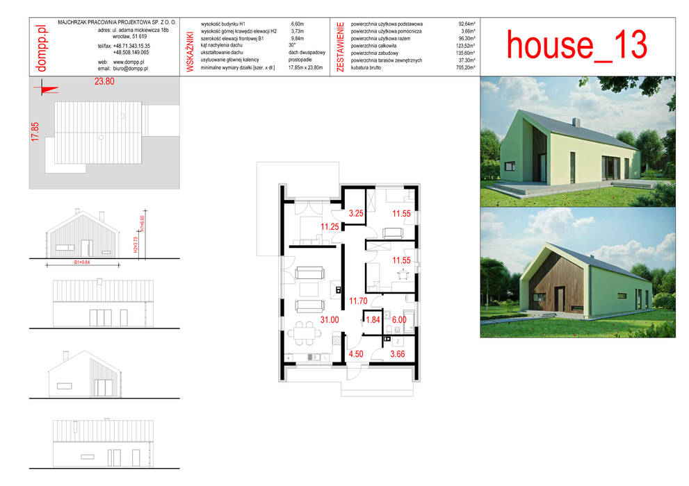 Karty projektów domów z www.dompp.pl homify