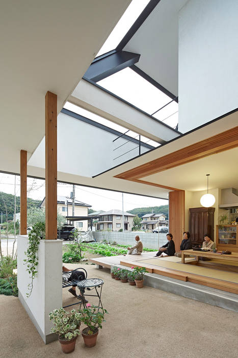 岩宿の家, arc-d arc-d Salas de estilo moderno