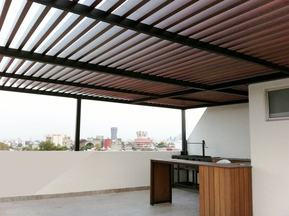 Pergolas , Productos Cristalum Productos Cristalum Balcones y terrazas de estilo moderno Cerámico