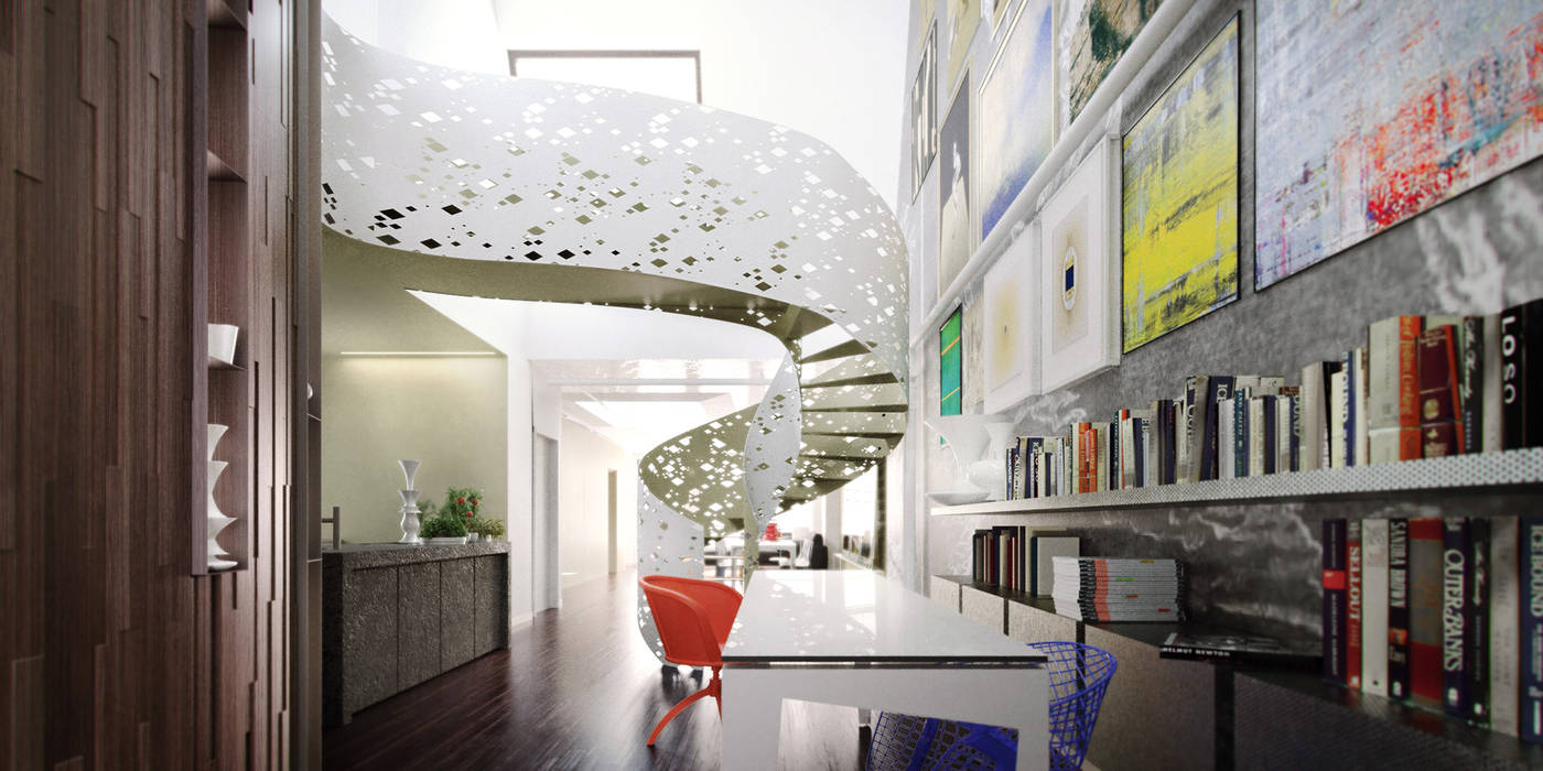 Chelsea Loft, de-cube de-cube Pasillos, vestíbulos y escaleras de estilo ecléctico