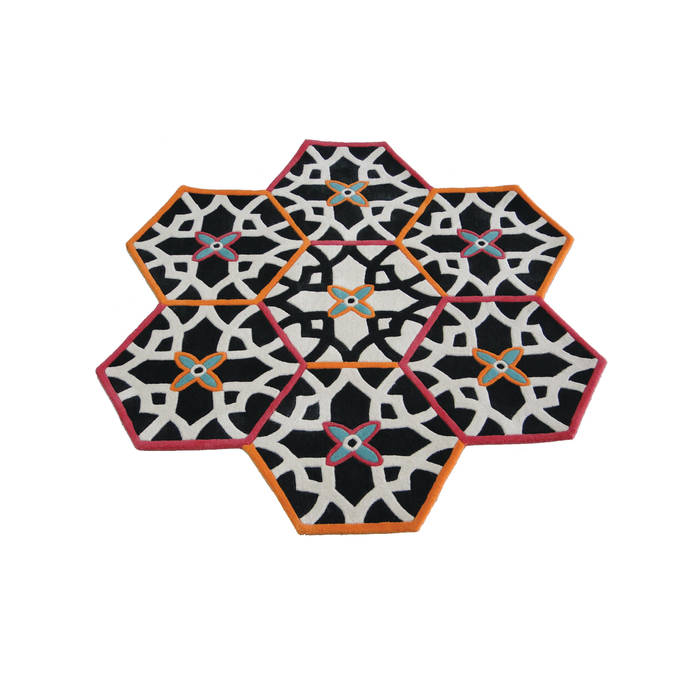 Hexa rug multi Maria Starling Design Suelos Lana Naranja Alfombras