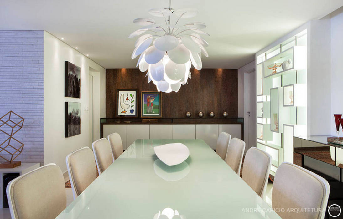 Dicas para transformar a atmosfera da sua sala de jantar, ana roman ana roman Ruang Makan Modern Lighting