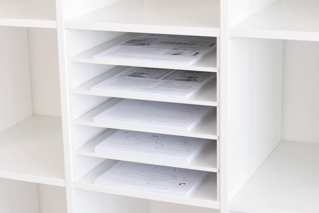 Regaleinsatz zur papierablage im kallax regal von ikea