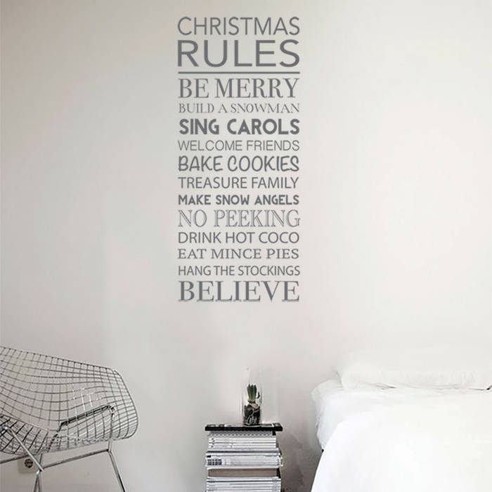 Christmas rules decoration wall stickers Vinyl Impression Murs & Sols modernes Décorations murales