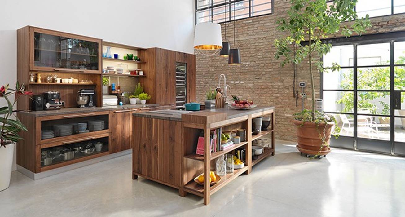Loft , Design Lounge Hinke Wien Design Lounge Hinke Wien Kitchen Wood Wood effect Cabinets & shelves
