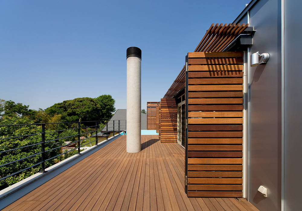 混構造の自然住宅, モリモトアトリエ / morimoto atelier モリモトアトリエ / morimoto atelier Modern terrace Wood Wood effect