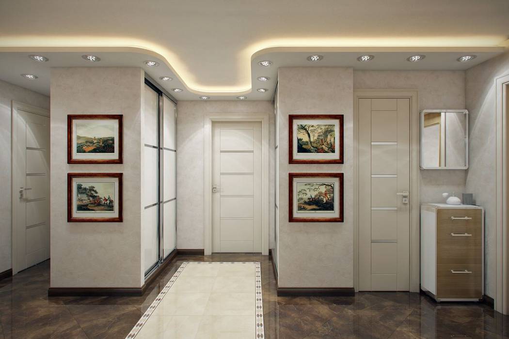 ПРИТЯЖЕНИЕ ЦВЕТА, Дизайн студия Алёны Чекалиной Дизайн студия Алёны Чекалиной Classic style corridor, hallway and stairs