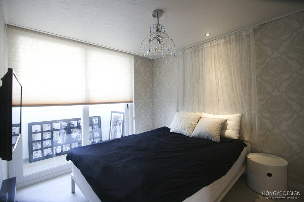 파스텔톤의 따뜻한 신혼집 _ 33py, 홍예디자인 홍예디자인 Scandinavian style bedroom