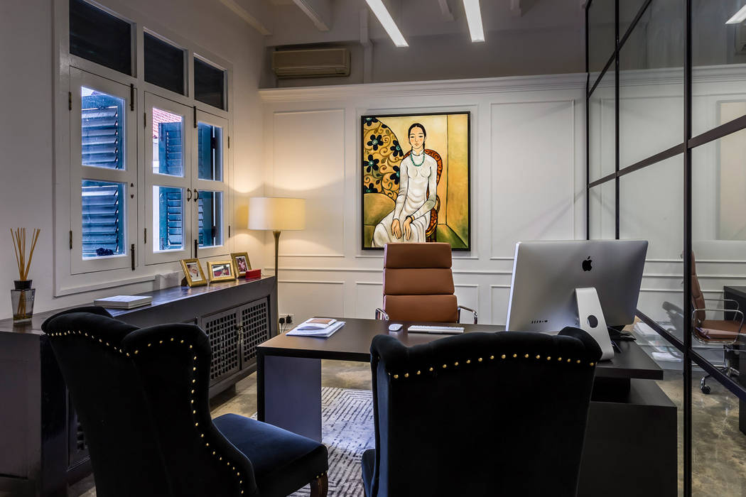 MD Office elliot James Pte Ltd Eclectic style study/office