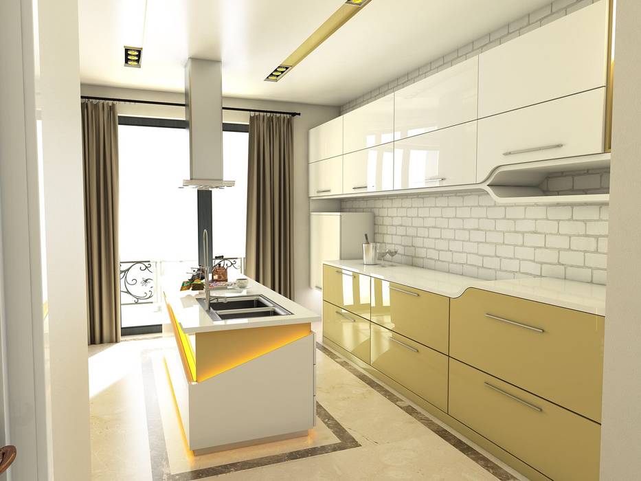 Housing, Murat Aksel Architecture Murat Aksel Architecture Modern kitchen Marble