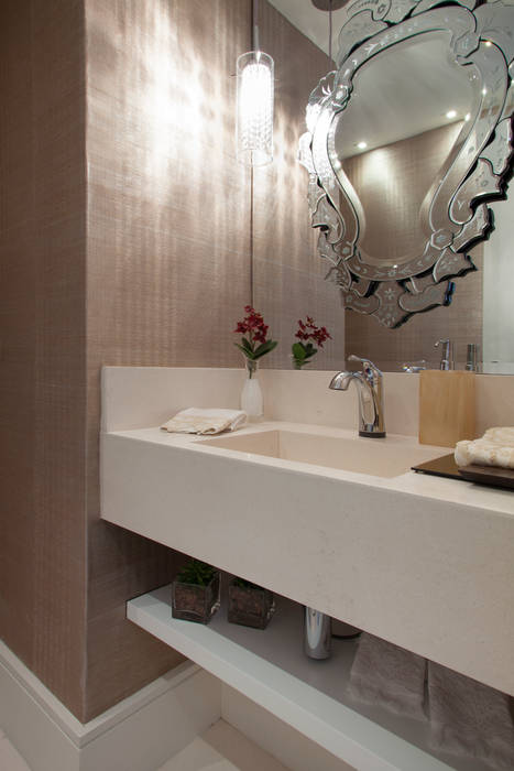 Decoração de Interiores - Projeto Residencial - Bairro Campo Belo - SP Silvia Romanholi Design de Interiores Banheiros modernos
