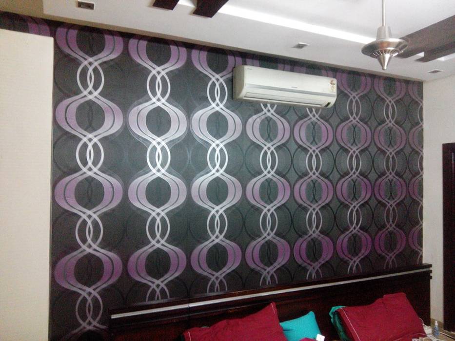 Elegant Wall Covering.. Decor At Door Modern style bedroom Purple,Product,Window,Textile,Interior design,Lighting,Building,Violet,Pink,Blackboard