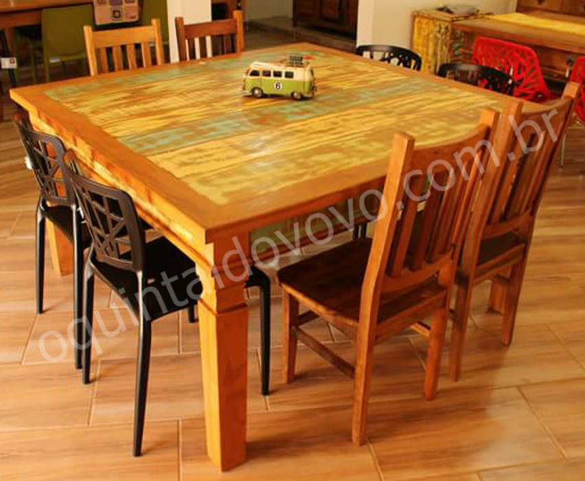 De nossa casa para sua casa - Mesas, O Quintal do Vovô O Quintal do Vovô Kitchen Solid Wood Multicolored Tables & chairs