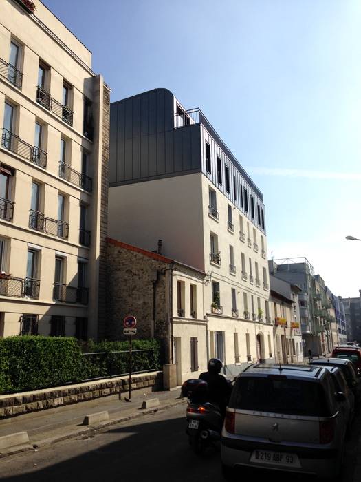 Sur-élevation à ossature Bois - Montreuil, AADD+ AADD+ Casas de estilo moderno