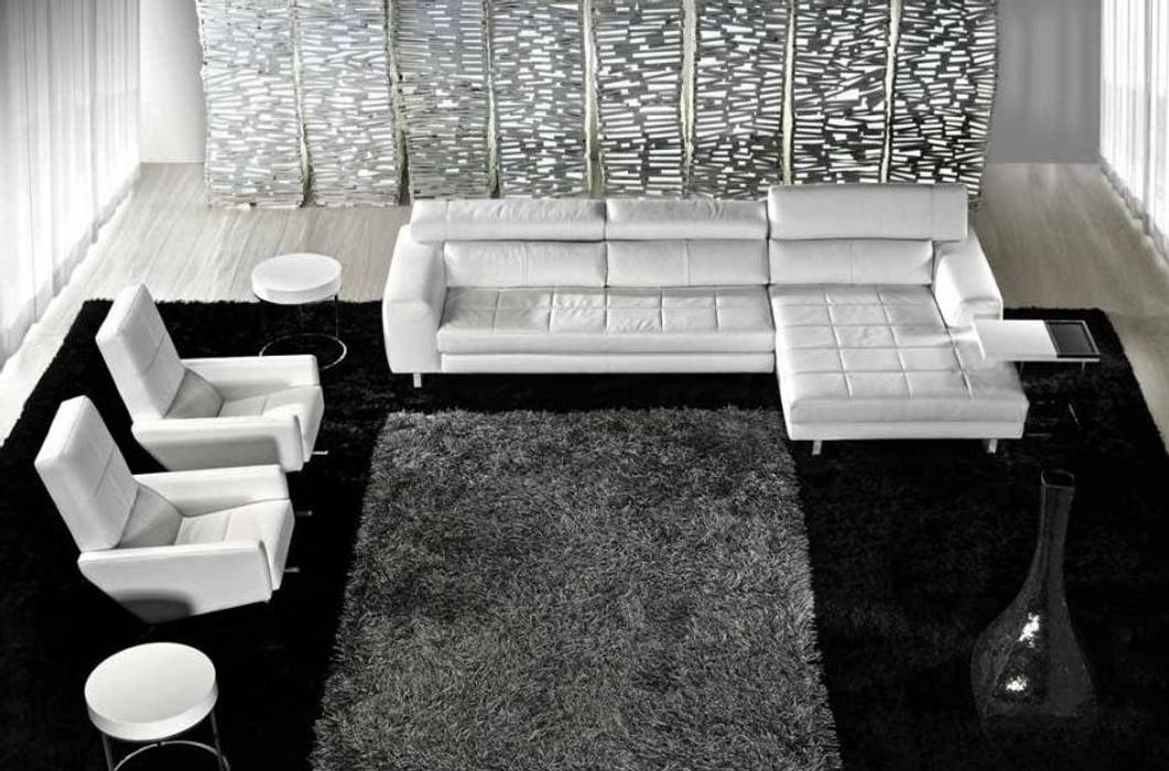 Sofás , Intense mobiliário e interiores Intense mobiliário e interiores Salones de estilo moderno Piel Gris Sofás y sillones