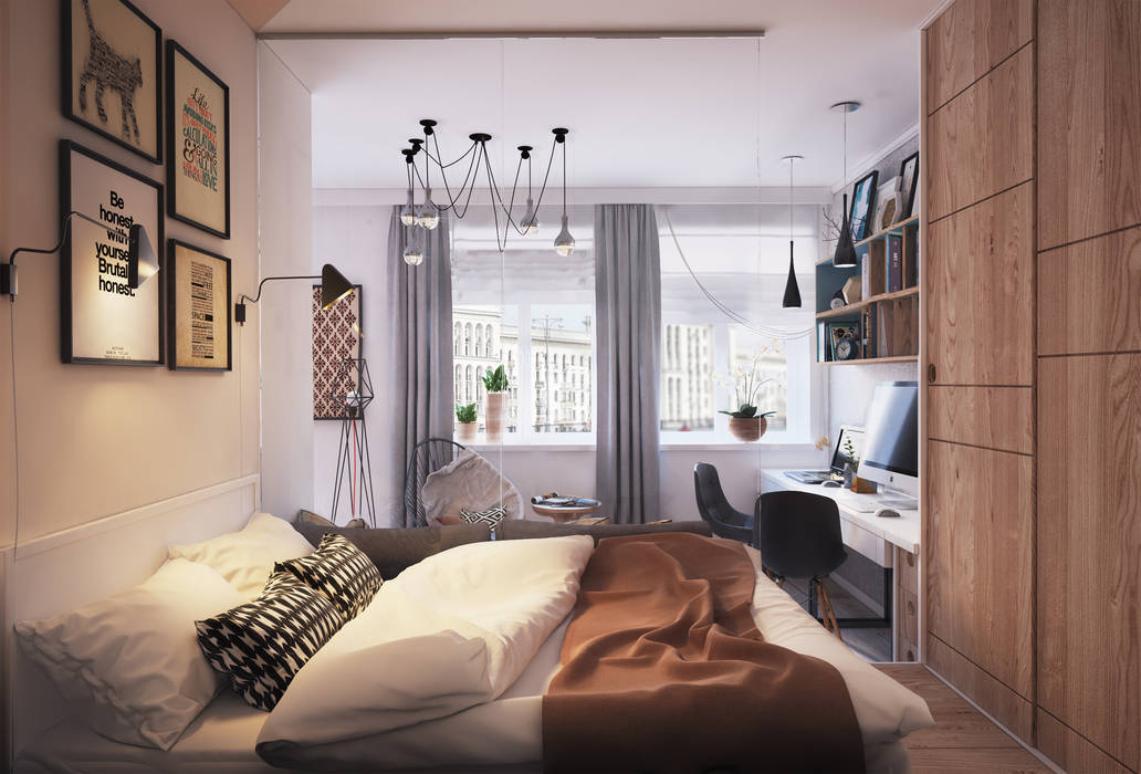 Apartament Verbi , Polygon arch&des Polygon arch&des Спальня в стиле минимализм