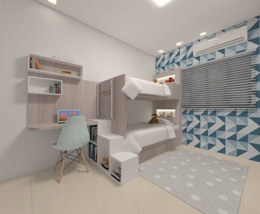 Dormitório Meninos, Karoline Gesser Leal Interiores Karoline Gesser Leal Interiores Habitaciones para niños de estilo industrial