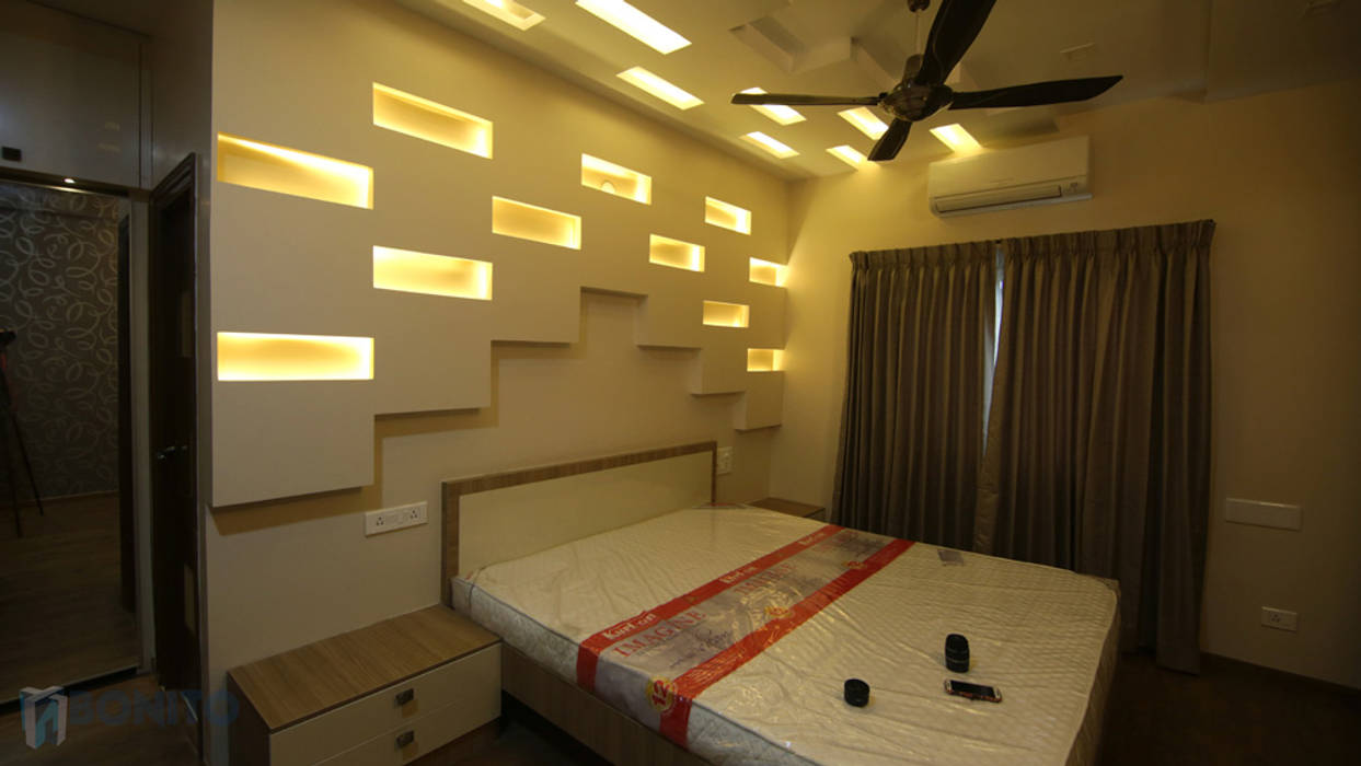Master Bedroom Headboard Lighting Design Asian Style Walls