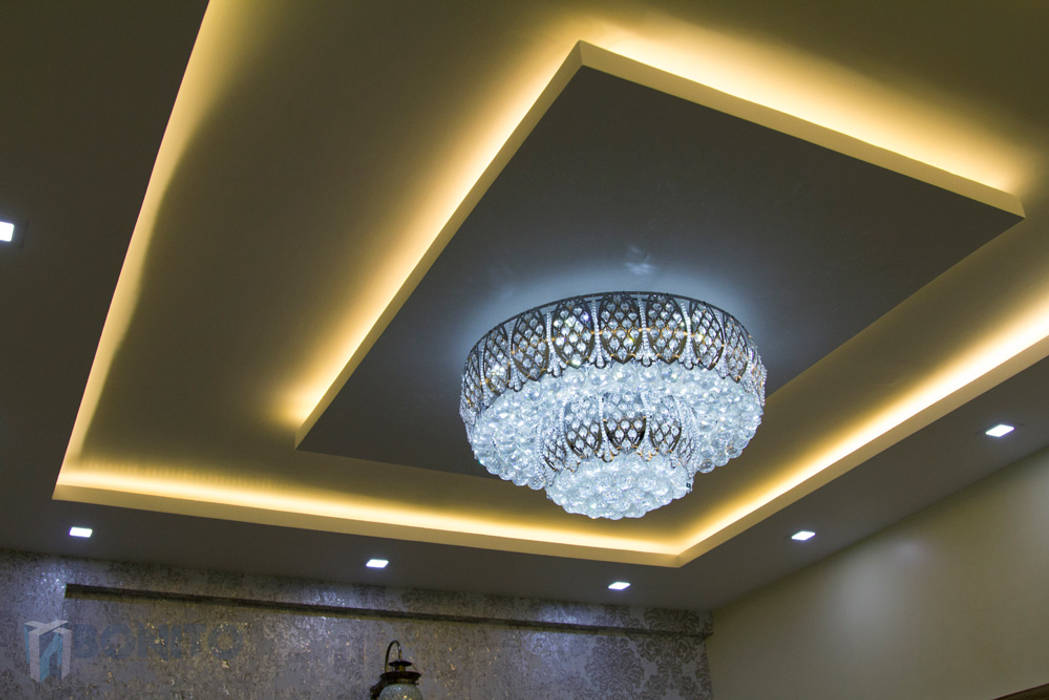 False ceiling lighting patterns homify Asian style living room Lighting