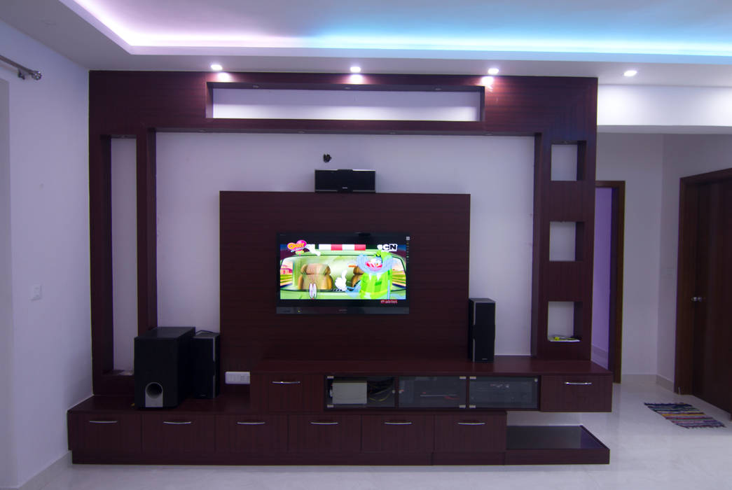Modular TV unit design homify Asian style living room