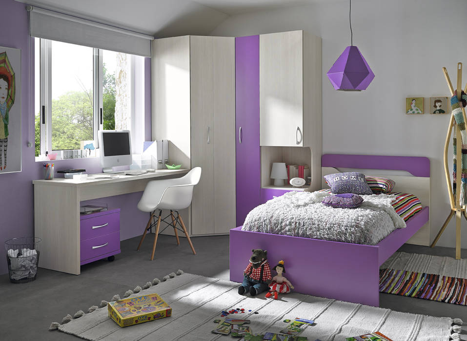 Base.3, MUEBLES ORTS MUEBLES ORTS Dormitorios de estilo moderno Aglomerado Morado/Violeta Camas y cabeceros