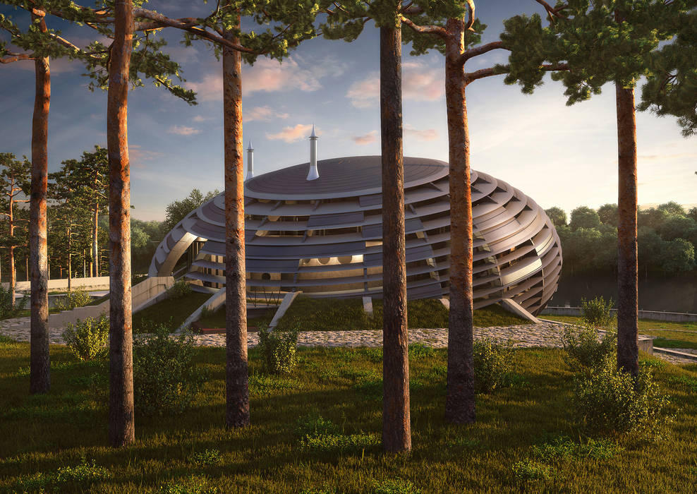 UFO House, Архитектурное и дизайнерское бюро WithArch Архитектурное и дизайнерское бюро WithArch Minimalist houses