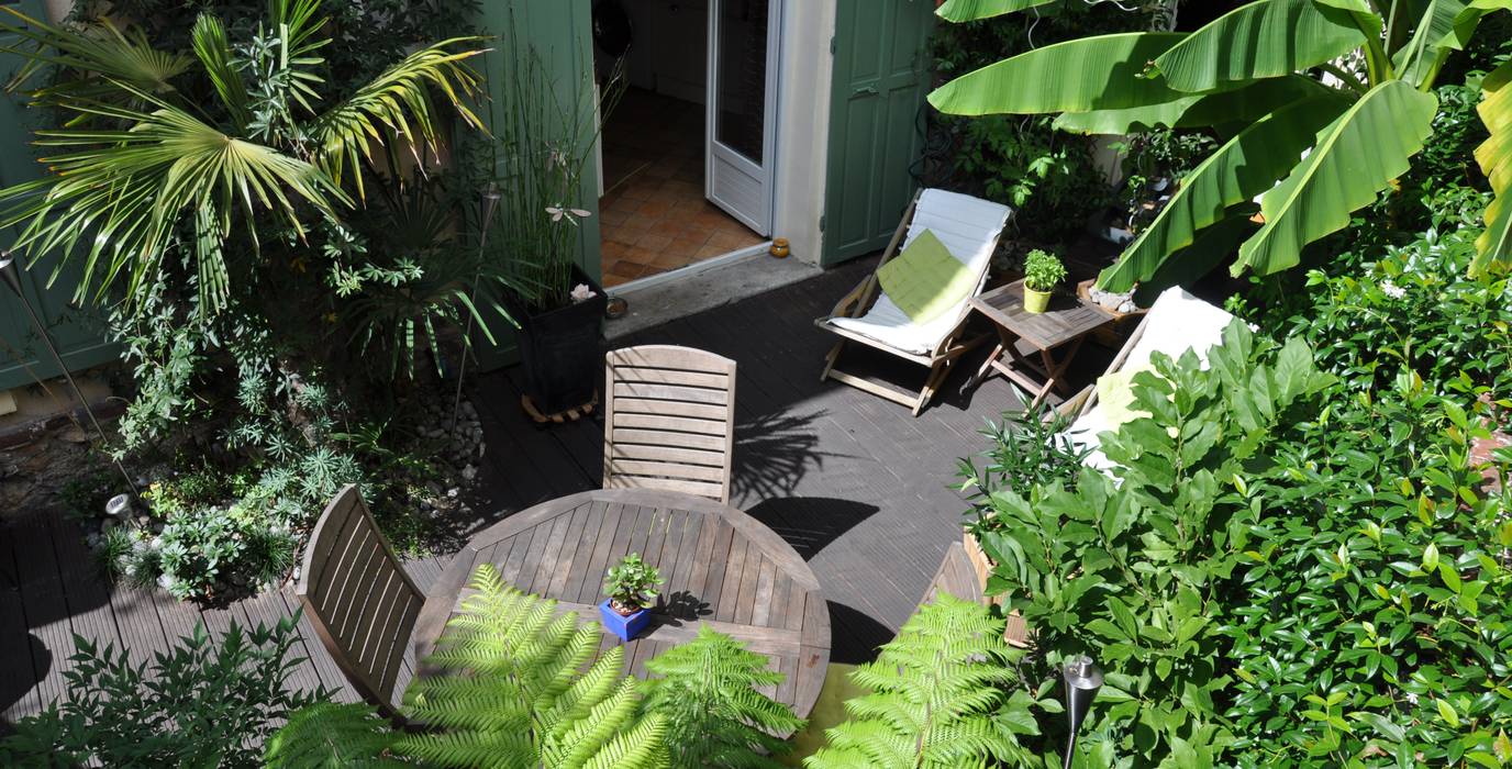 Terrasse exotique en ville, Taffin Taffin Tropische tuinen