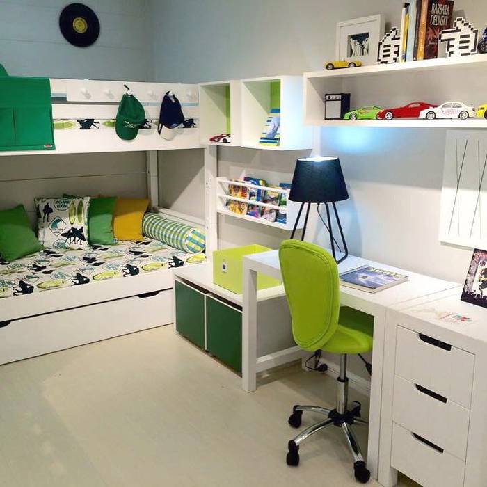 Quarto Infantil Completo INTERCASA MÓVEIS INFANTIS E JUVENIS Quarto infantil moderno Madeira Efeito de madeira Camas e berços