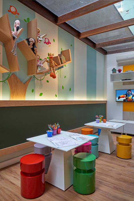 Decora Lider Vitória - Espaço Kids, Lider Interiores Lider Interiores Salas de estar modernas Propriedade,Tabela,Mobiliário,Leve,Design de interiores,Laranja,Arquitetura,Pisos,Andar,Madeira