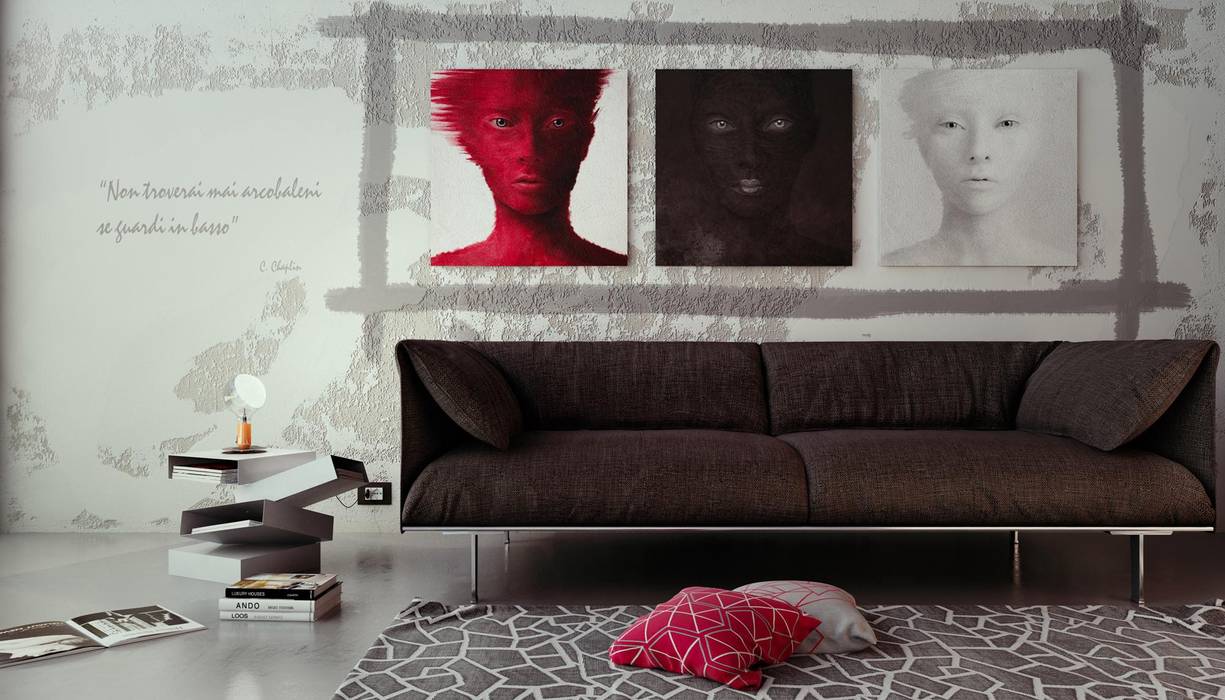 Interior render Visual4d - Rendering&Multimedia Soggiorno minimalista Divani & Poltrone