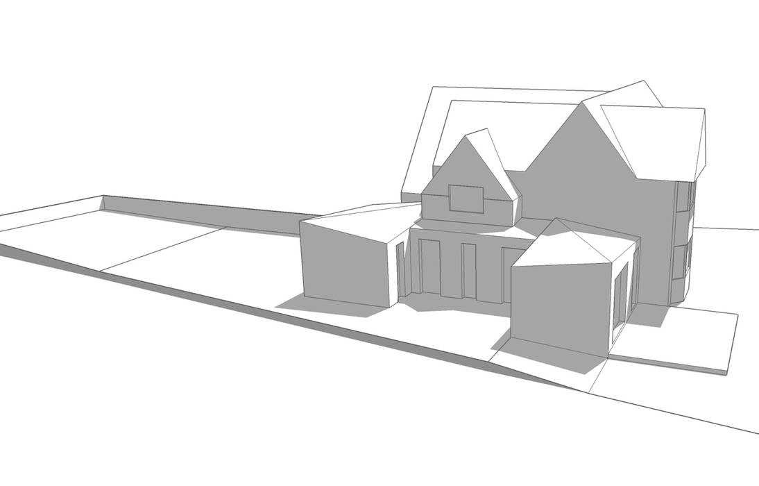 A 3D model of a Single Storey Courtyard Extension ArchitectureLIVE single storey,extension,courtyard extension