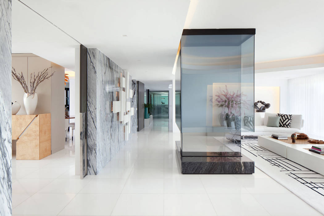 Penthouse Cascais, GAVINHO Architecture & Interiors GAVINHO Architecture & Interiors Salon minimaliste Verre