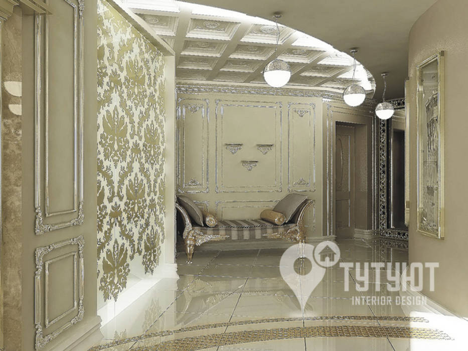 Квартира для артистической натуры, Interior Design Studio Tut Yut Interior Design Studio Tut Yut Eklektyczny korytarz, przedpokój i schody